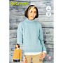 Stylecraft ReCreate DK Ladies R Funnel Neck Cardigan Pattern Download 9859 