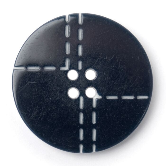 Milward Carded Buttons Round Stitch Pattern 4 Hole Black 25mm Pack of 2 main product photo