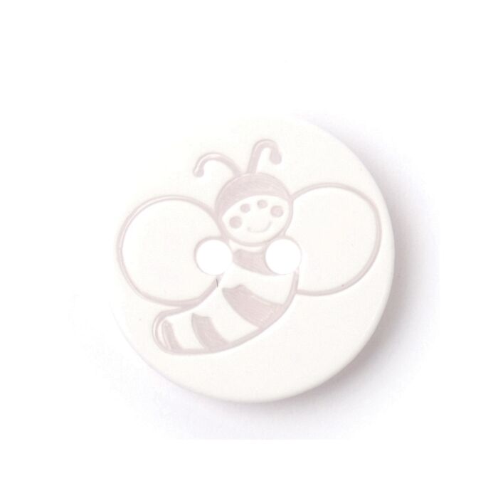 Milward Carded Buttons Round Bee White 15mm Pack of 5 main product photo
