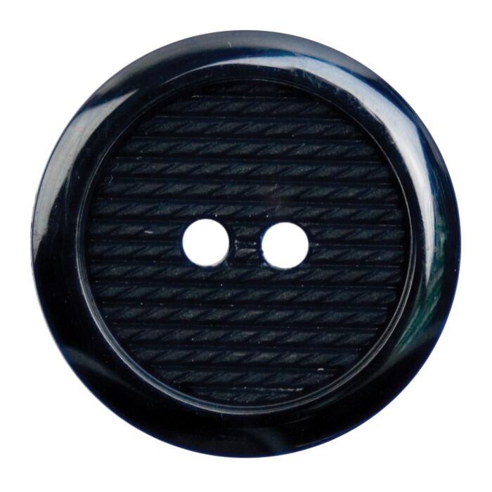 Milward Carded Buttons Rimmed Textured 2 Hole Black 25mm Pack of 2 main product photo