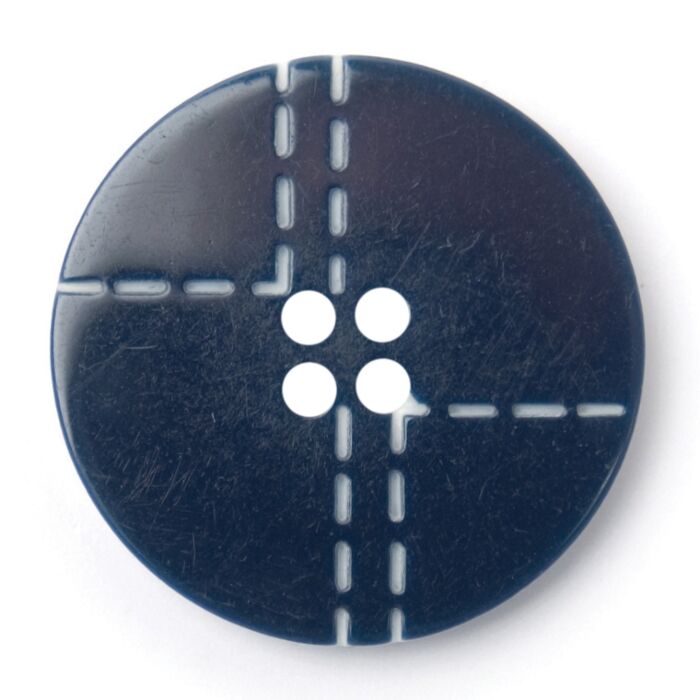 Milward Carded Buttons Round Stitch Pattern 4 Hole Navy 17mm Pack of 3 main product photo