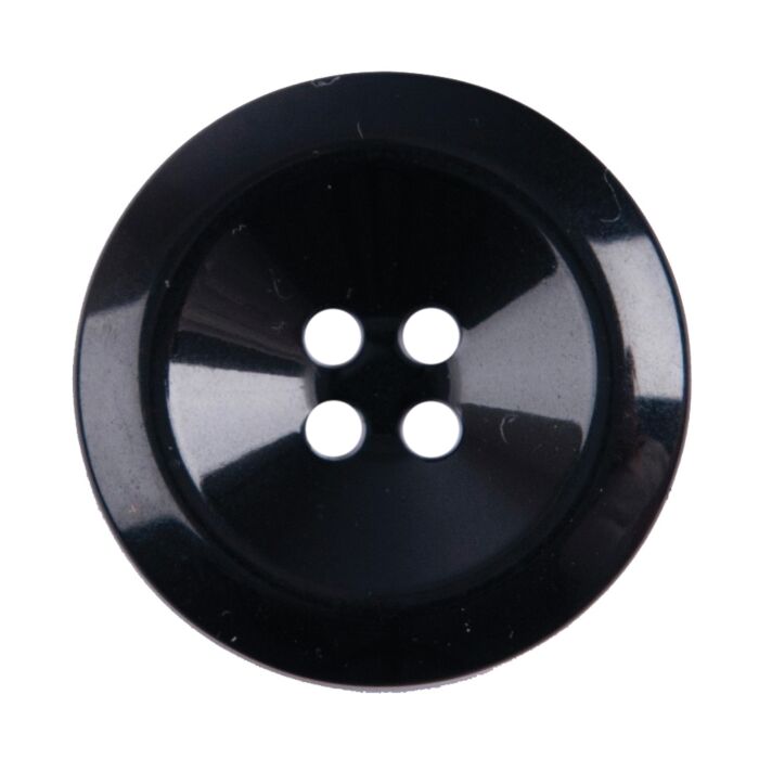 Milward Carded Buttons Round Shiny 4 Hole Black 17mm Pack of 3 main product photo