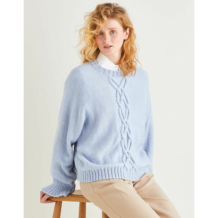 Sirdar Country Classic Worsted Womens Relaxed Cable Bell Sleeve Sweater 10170 - Downloadable main product photo