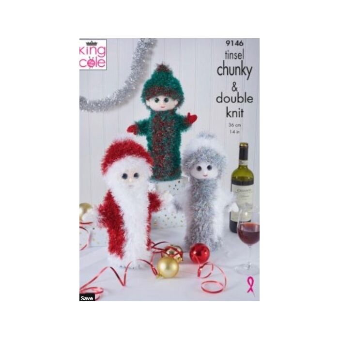 King Cole Christmas Wine Bottle Covers Pattern 9146 main product photo