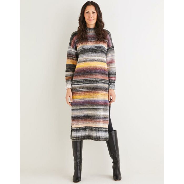 Sirdar Jewelspun - Womens Funnel Neck Tunic Dress 10137 81-137cm or 32-54 - Downloadable main product photo