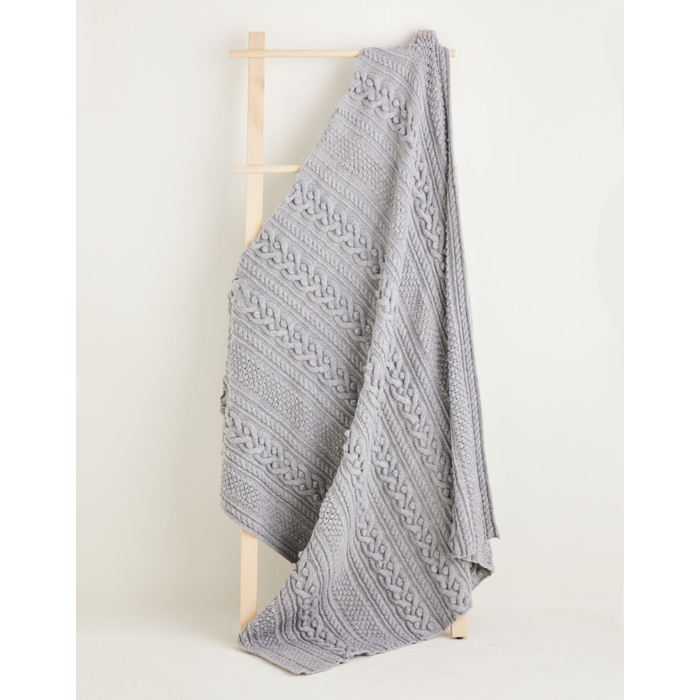 Sirdar Country Classic Worsted Bobble Cable and Trinity Stitch Blanket 10158 