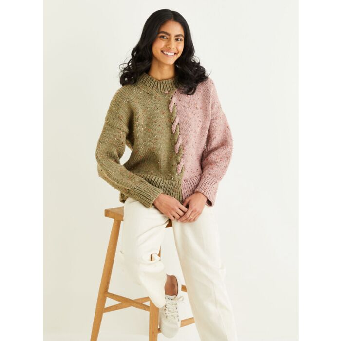 Hayfield Bonus Chunky Tweed Ladies Sweater Pattern 10341 81cm-137cm main product photo