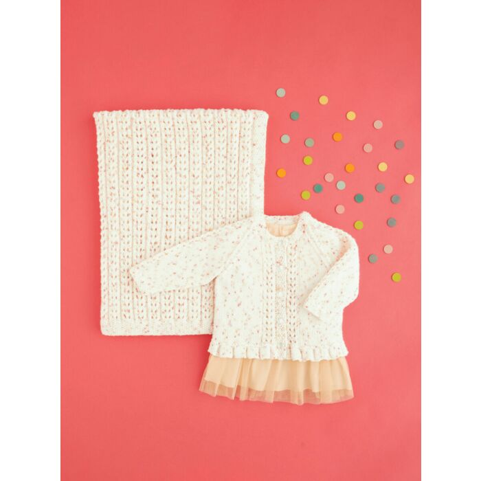 Hayfield Baby Bonus Spots DK Cardigan and Blanket Pattern 5440 0-2yrs main product photo