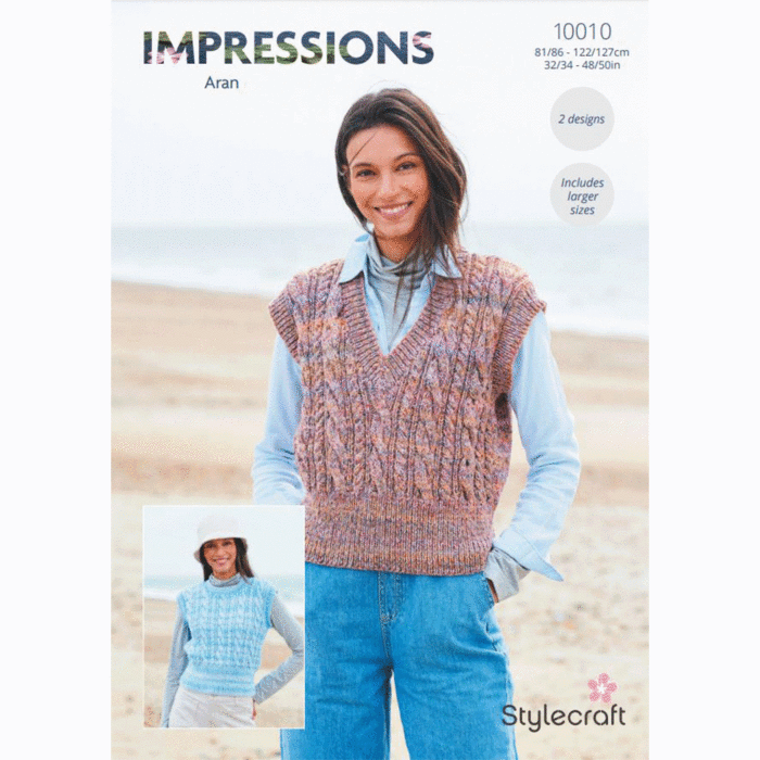 Stylecraft Impressions Aran Ladies Tank Tops 10010 Pattern Download main product photo