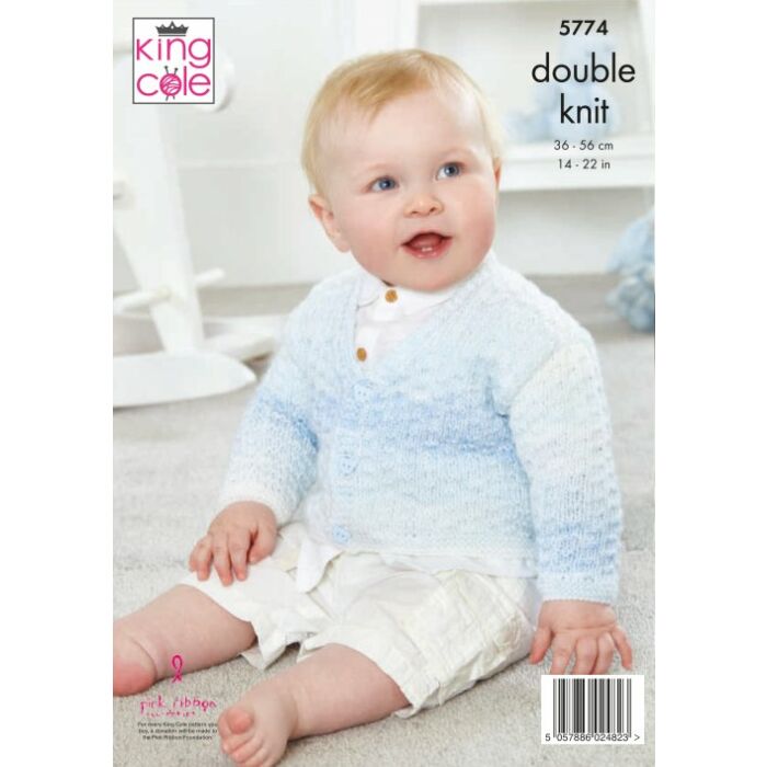 King Cole Baby Pure DK Collared and V Neck Cardigans main product photo