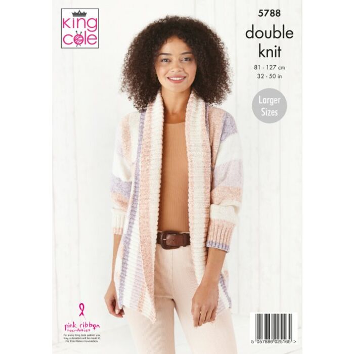 King Cole Harvest DK Ladies Cardigan Pattern 5788 71-117cm main product photo