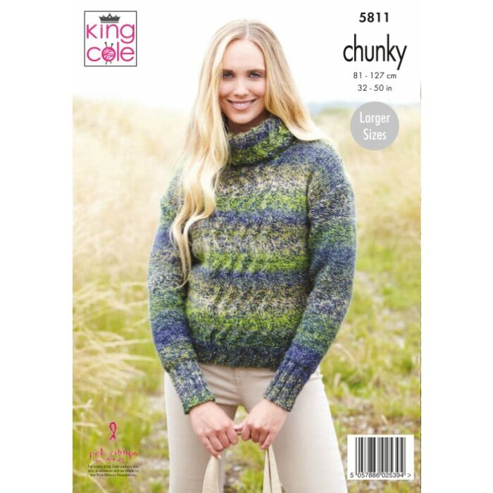 King Cole Autumn Chunky Sweaters Pattern 5811 81-127cm main product photo