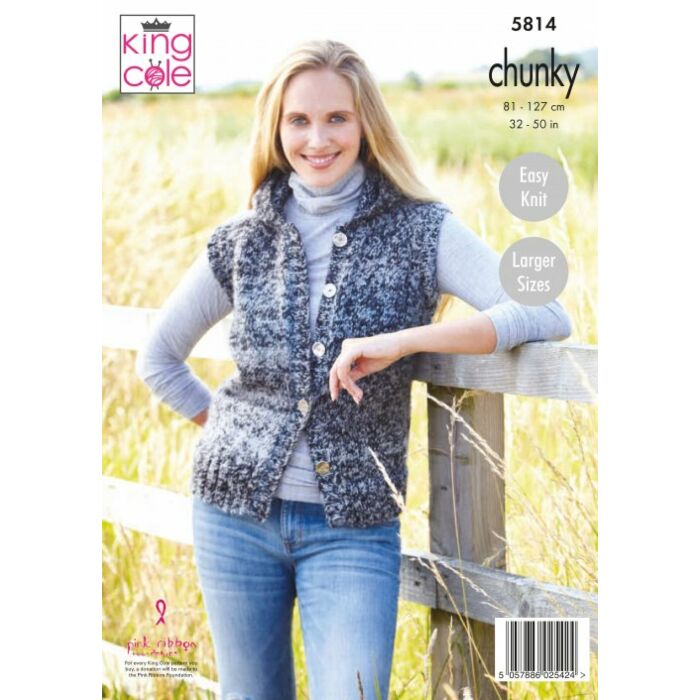 King Cole Autumn Chunky Waistcoat Pattern 5814 81-127cm main product photo
