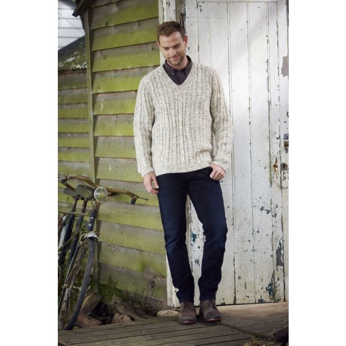 Stylecraft Special Aran with Wool Mens Sweater and Cardigan Pattern 9341 