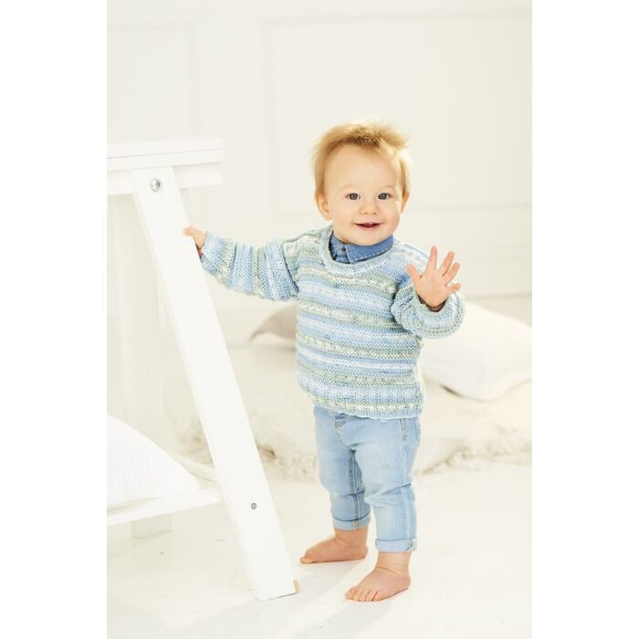 Stylecraft Bambino Prints DK Childs Cardigan and Sweater Pattern 9846 41-46cm main product photo