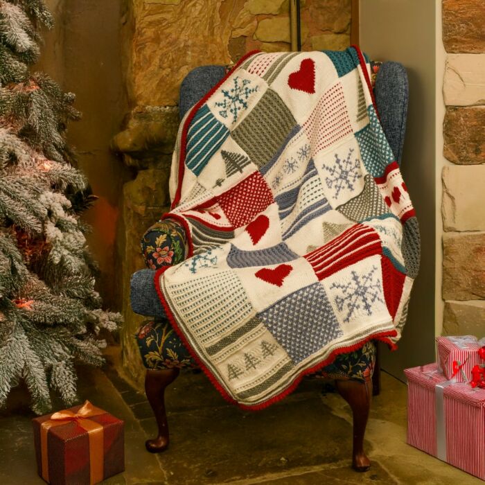 Alpine Christmas Knitted Blanket Kit in WoolBox Imagine Classic DK 12x100g main product photo