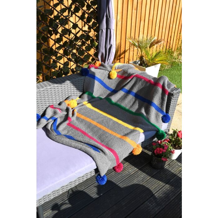 Beginner Knitted Blanket Rainbow in WoolBox Imagine Classic DK