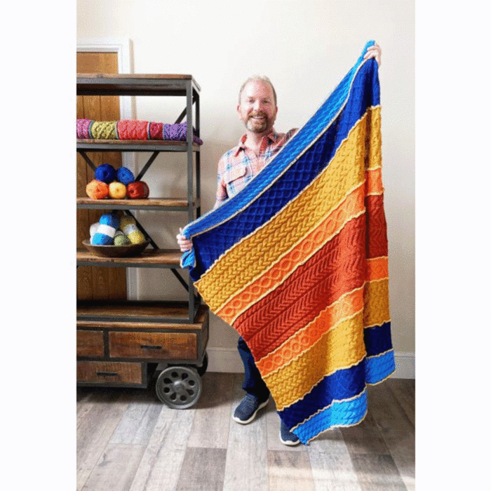 Cablemagoria Knit-Along Blanket in Stylecraft Special Aran by Stuart Hillard - Cinnabar Colourway main product photo