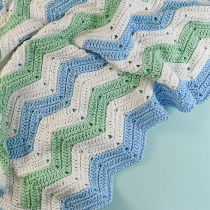 Chevron Blanket & Comforter Crochet Pattern Kit in Imagine Lullaby DK by Val Pierce