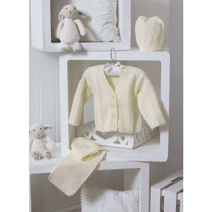 Creamy By Nature Cygnet Pure Baby DK Knitting Pattern Download CY1317 main product photo