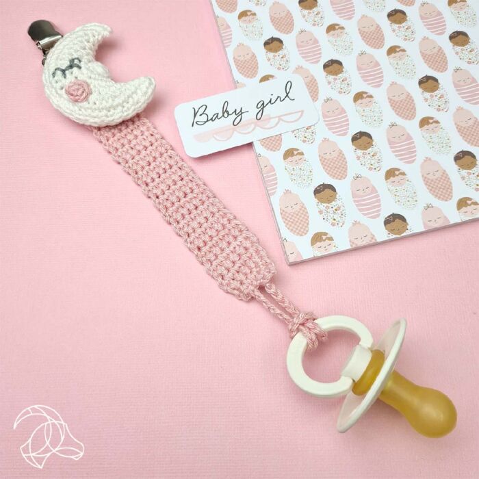DIY Crochet Kit Pacifier Clip Moon Multi main product photo