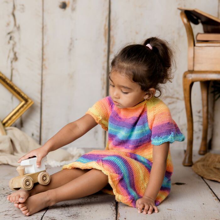 Emu Batik DK Childs Knitted Dress 5001 Knitting Pattern Paper Copy  1-5 years