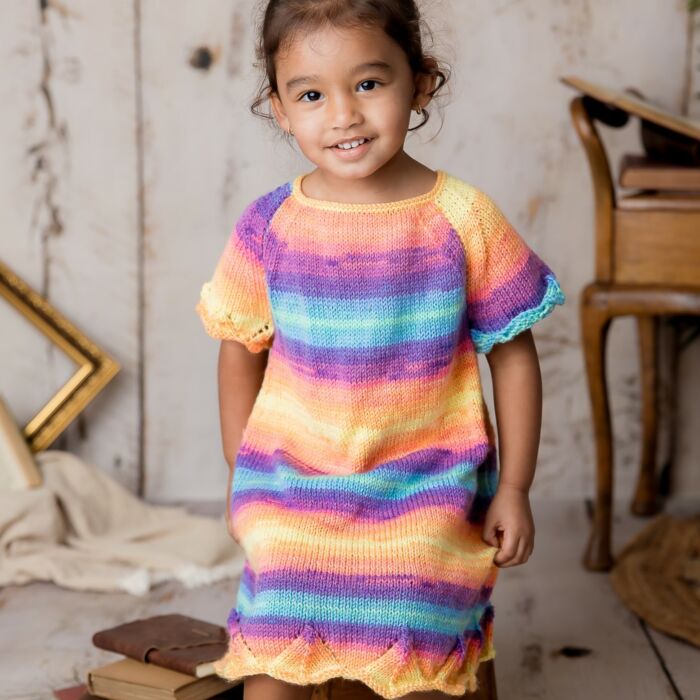 Emu Batik DK Childs Knitted Dress 5001 Knitting Pattern Paper Copy  1-5 years