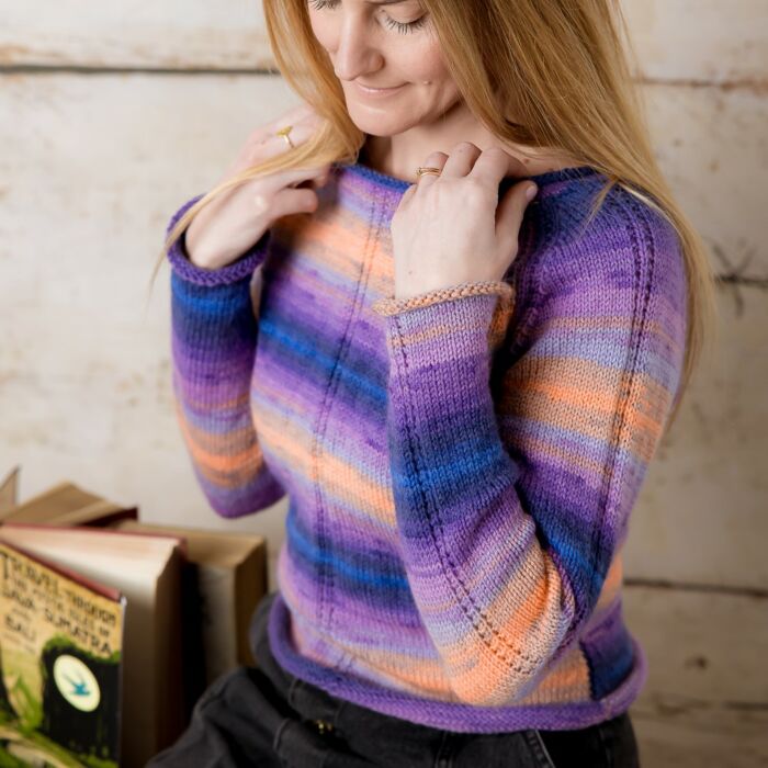 Emu Batik DK Ladies Running Stitch Jumper 5002 Knitting Pattern  81-102cm