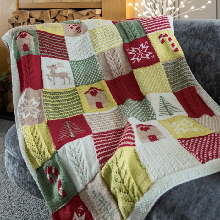 Classic Christmas Blanket 1037 in Emu Classic DK - Yarn Pack & Pattern Multi 9 x 100g main product photo