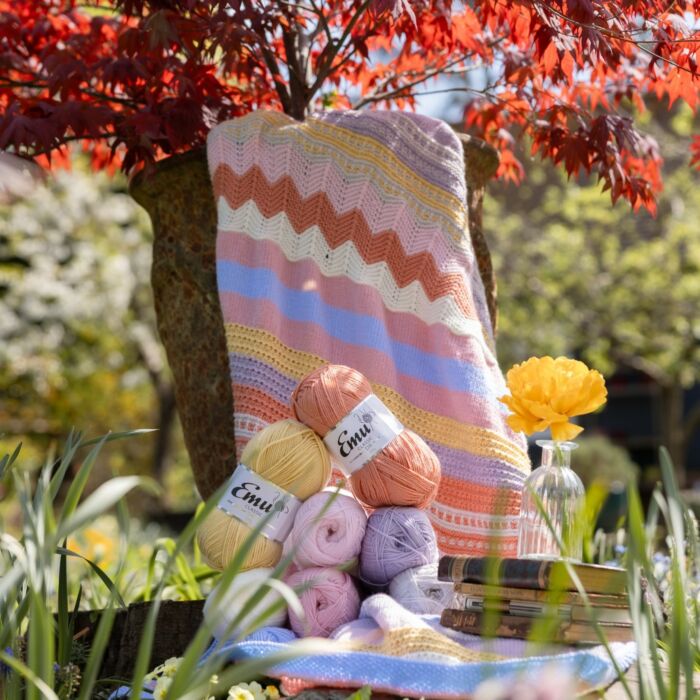 The Daydream Blanket 1073 in Emu Classic DK - Yarn Pack & Pattern Multi 8 x 100g main product photo