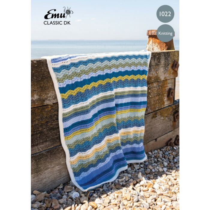 Emu Classic DK The Whitstable Bay Blanket 1022 Knitting Pattern PDF One Size main product photo