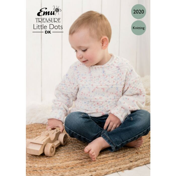 Emu Treasure Little Dots DK Child's Guernsey Jumper 2020 Knitting Pattern 3 to 6 Years main product photo