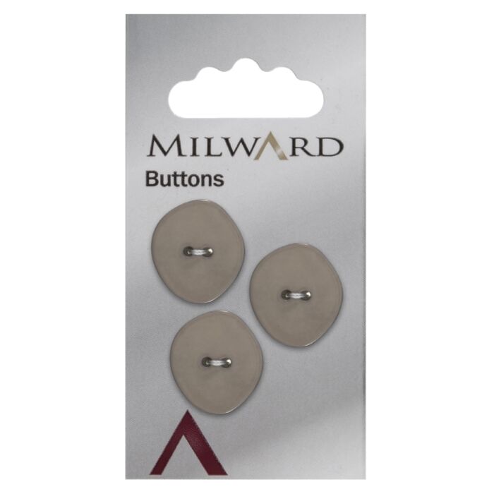 Milward Carded Buttons Oval Stone Effect 2 Hole Light Grey 22mm Pack of 3 main product photo