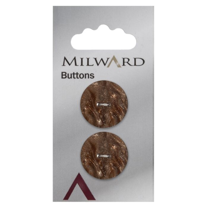 Milward Carded Buttons Round Marble Shimmer 2 Hole Copper 22mm Pack of 2 main product photo