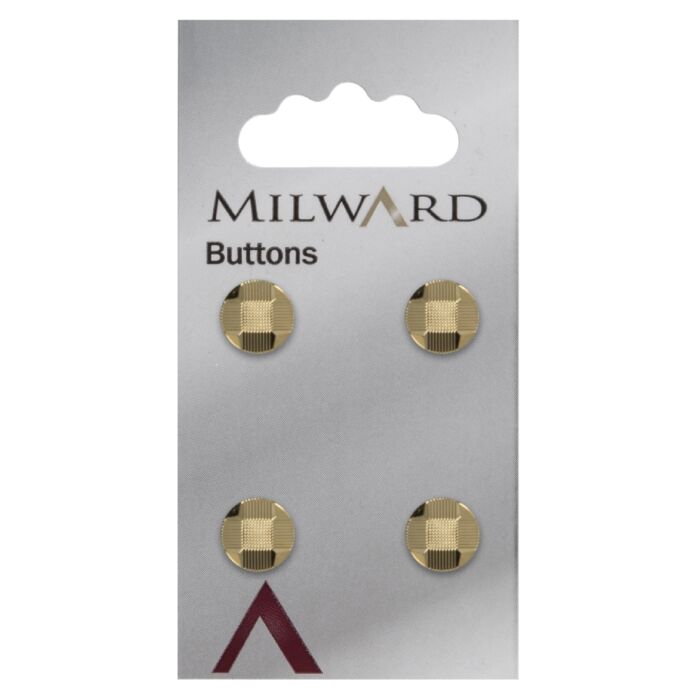 Milward Carded Buttons Round Detailed Shank Gold 10mm Pack of 4 main product photo