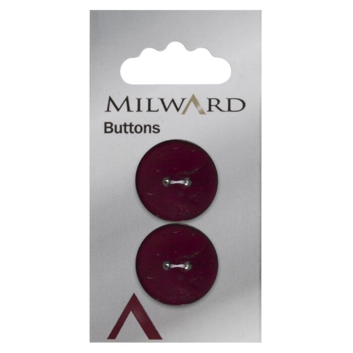 Milward Carded Buttons Round Coconut 2 Hole Lipstick Red 22mm Pack of 2 main product photo