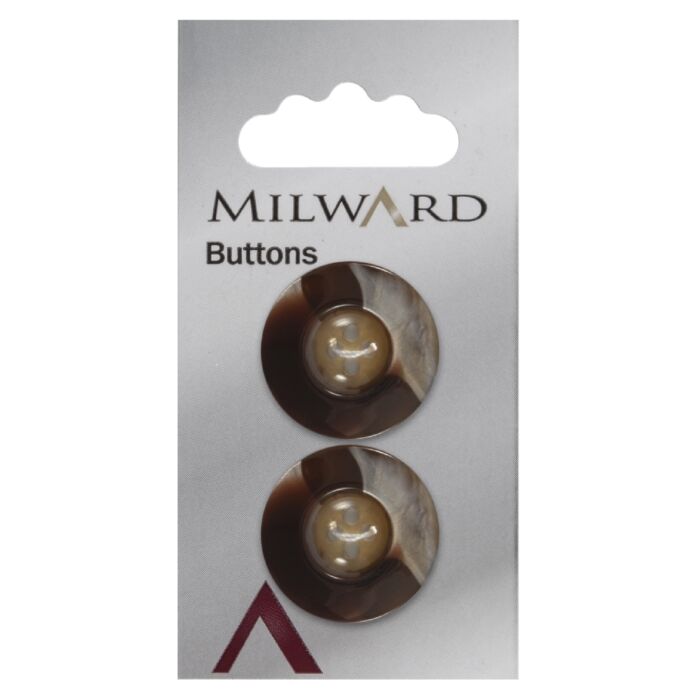 Milward Carded Buttons Round 4 Hole Tortoiseshell 23mm Pack of 2 main product photo