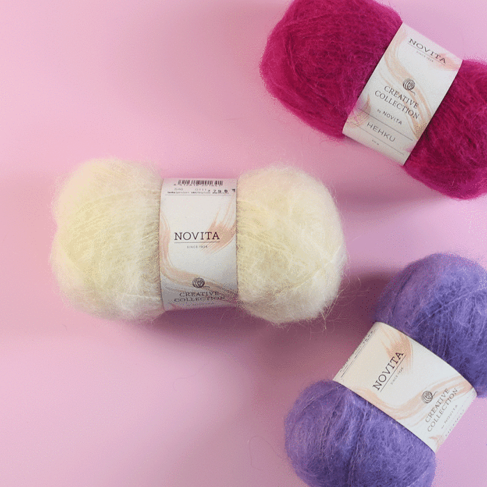 Novita 7 Hehku Mohair Aran Yarn 50 grm Ball