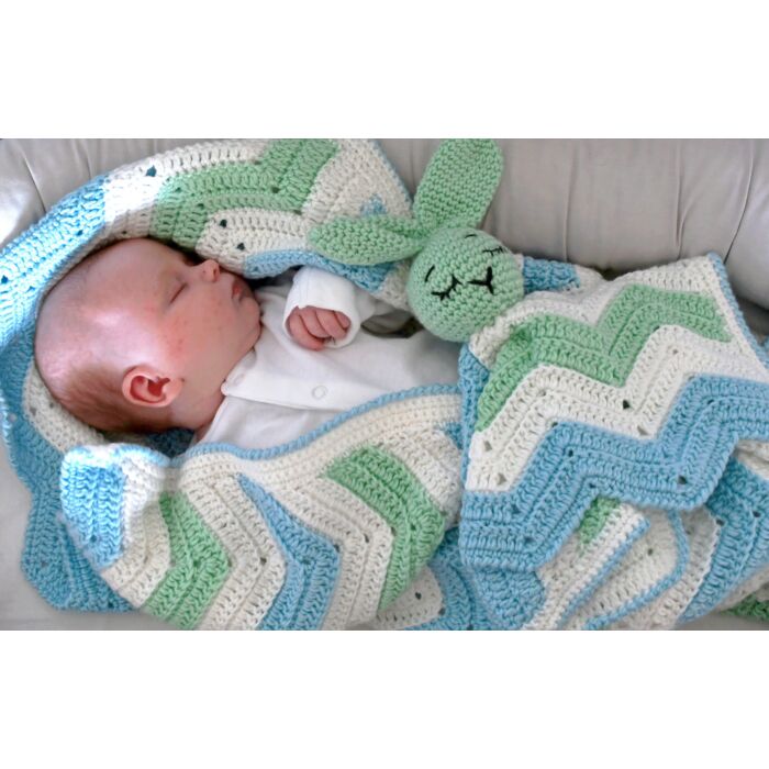 Chevron Blanket & Comforter Crochet Pattern Kit in Imagine Lullaby DK by Val Pierce