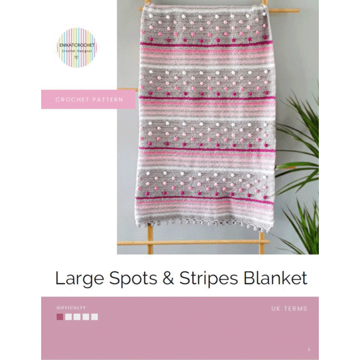 Large Crochet Spots & Stripes Blanket by EmKatCrochet in Stylecraft Special DK main product photo