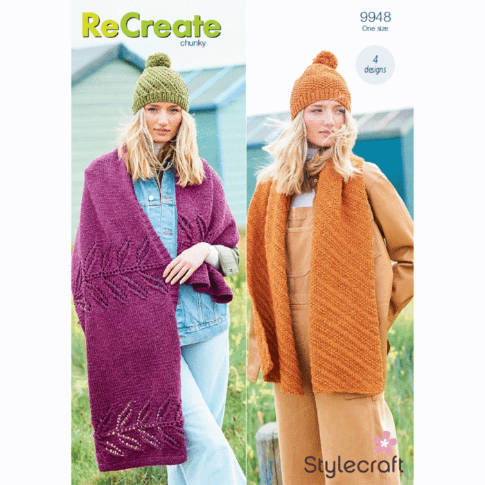 Stylecraft ReCreate Chunky Ladies Accessories 9948 Knitting Pattern Download main product photo