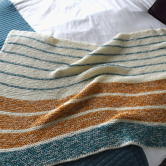 Heirloom Stripe Blanket Knit-Along by Emma Munn in WoolBox Imagine Classic Anti-Pilling DK
