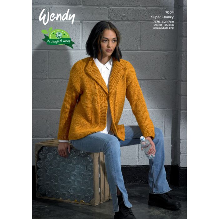 Wendy Knits Recycled Super Chunky Ladies Jacket Pattern 7004 main product photo