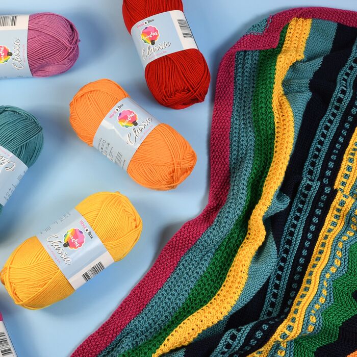Knitted LGBT Pride Month Temperature Blanket Kit WoolBox Imagine Classic DK  