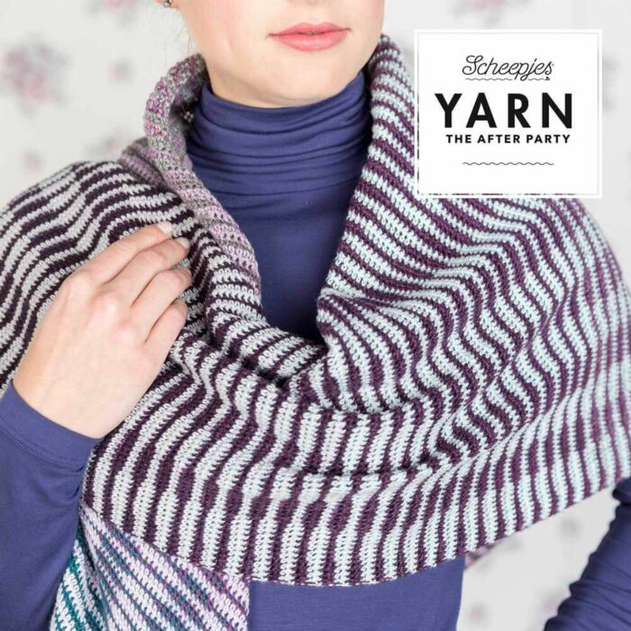 Scheepjes Yarn The After Party 18 - Crochet Between the Lines Shawl in Scheepjes Whirl 4 Ply