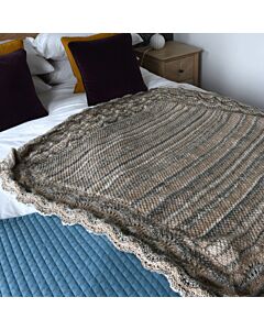 Knitted Irish Moss Stitch Blanket Kit by Jenny Watson in James C. Brett Marble Chunky 