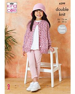 King Cole Cottonsoft Crystal DK Child Cardigan&Sweater 6299 Knitting Pattern  56-76cm