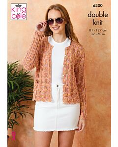 King Cole Cottonsoft Crystal DK Ladies Cardigans 6300 Knitting Pattern  81-127cm