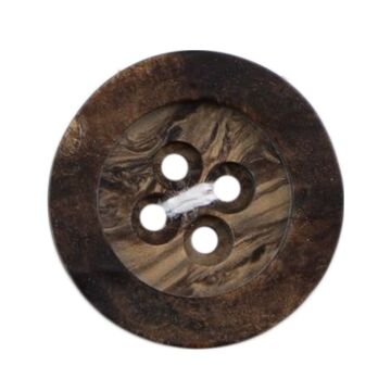 Milward Carded Buttons Rimmed 4 Hole Brown 22mm Pack of 2
