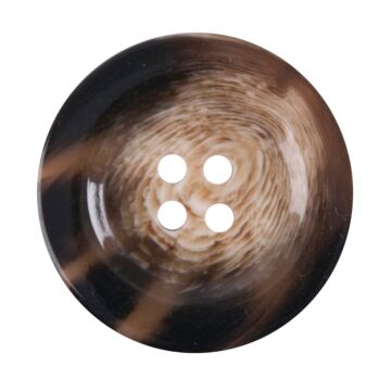 Milward Carded Buttons Round Two Tone 4 Hole Beige 33mm Pack of 1